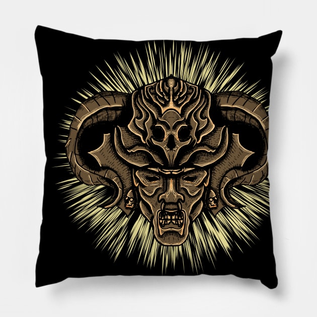 viking bird skull Pillow by covaa