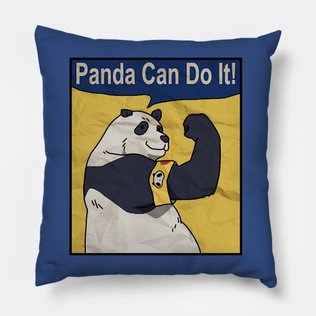 Panda Can Do It Pillow by deadEYEZ