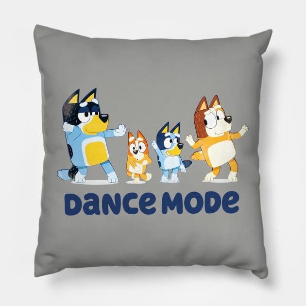 Bluey's family dance mode Pillow by Justine Nolanz