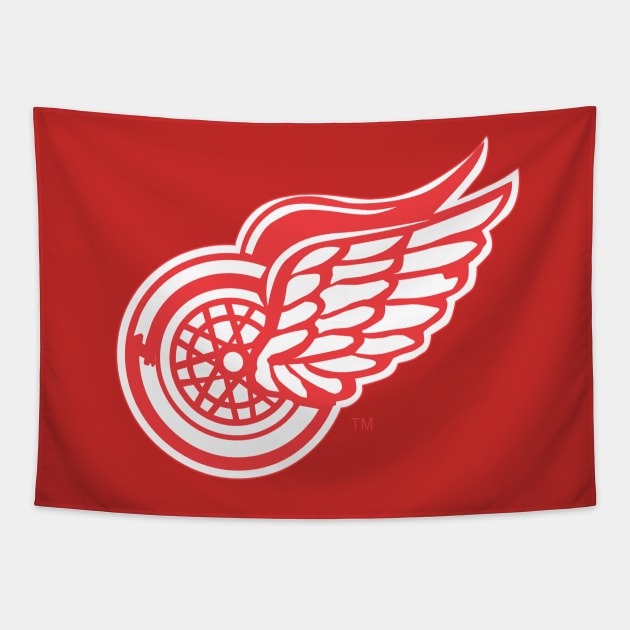 Detroit Wings-City Tapestry by karenblanco