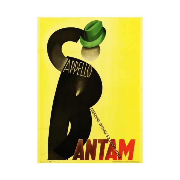 BANTAM HATS Appello Lithograph Art Deco Poster dated 1938 by Boccasile by vintageposters