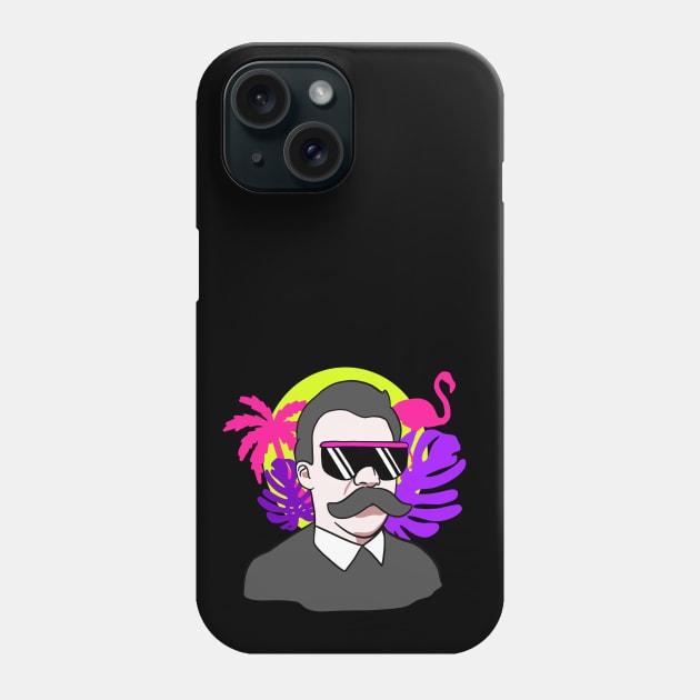 Nietzsche 80s Vaporwave Portrait Phone Case by isstgeschichte