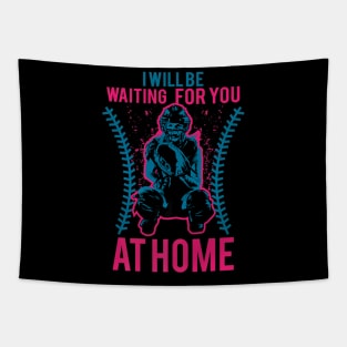 Be Waiting You At Home Softball Baseball Player Tapestry