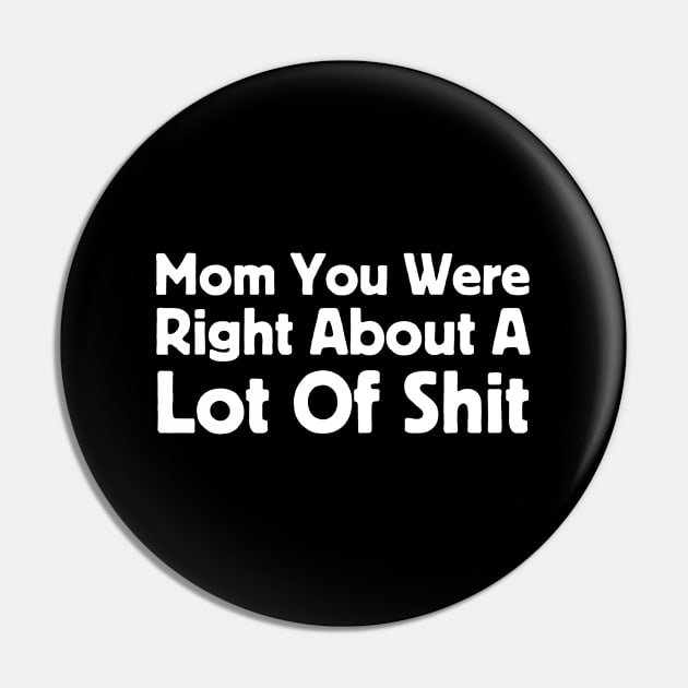 Mom You Were Right Pin by HobbyAndArt