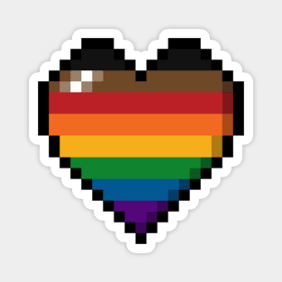 Inclusive Rainbow Pixel Heart Magnet