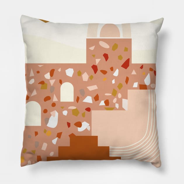 Delicate Mediterranean Illustrations Pillow by NJORDUR