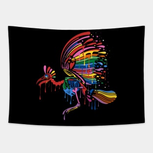 Skeleton Rainbow Bird Tapestry