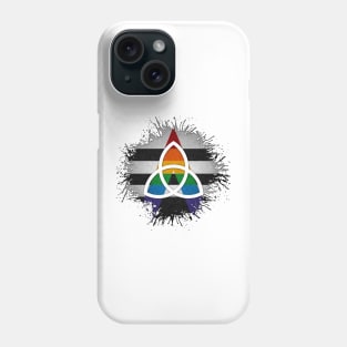 Paint Splatter LGBT Ally Pride Flag Triquetra Symbol Phone Case