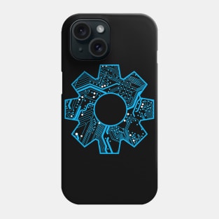 Blue Techie Circuit Board Gear Phone Case