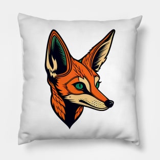 Tatto style fox Pillow