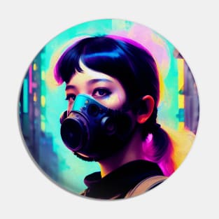 Abstract Cyberpunk Girl Pin