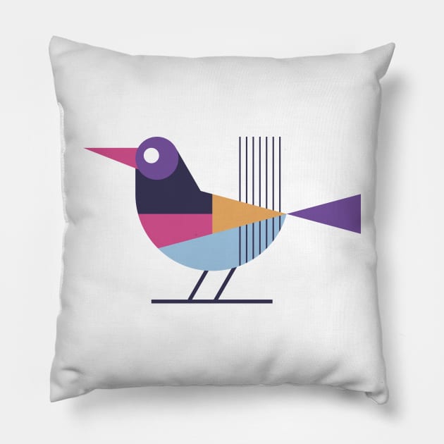 Colorful Flat Bird Pillow by tifftuff