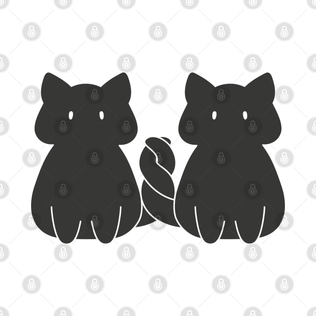 Gemini Cat Zodiac Sign (Black and White) by artdorable