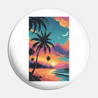 Sunset at the beach Pin