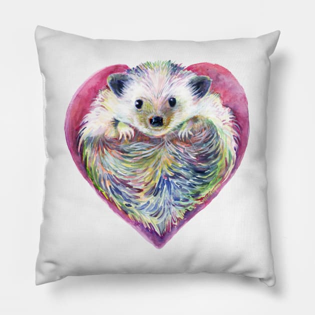 HedgeHog Heart by Michelle Scott of dotsofpaint studios Pillow by dotsofpaint