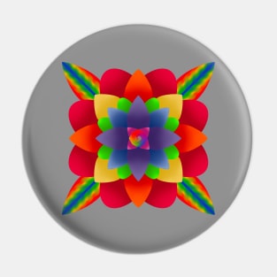 Psychedelic Rainbow Flower Pin