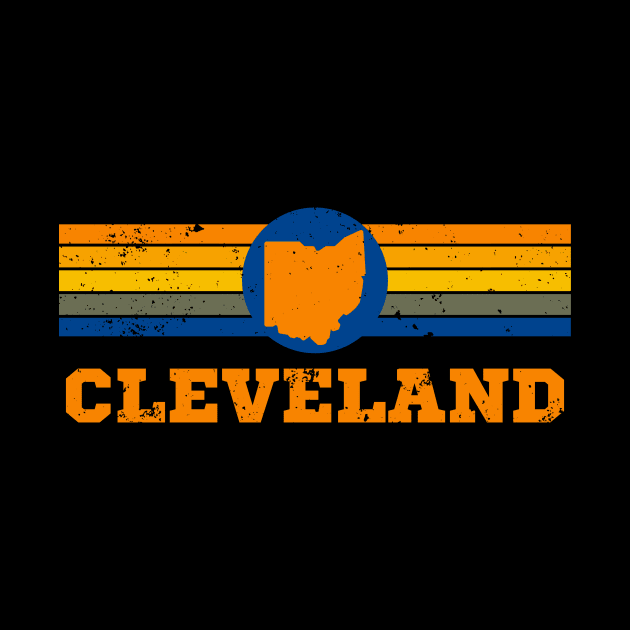 Cleveland State Of Ohio Silhouette Vintage by Foxxy Merch