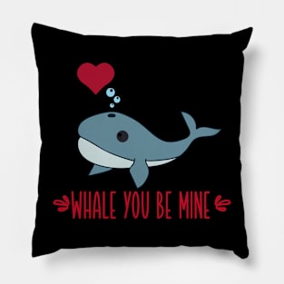 Whale You Be Mine for Valentine's Day Couples Pillow