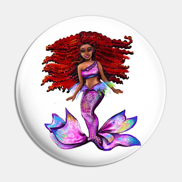 Black African American Mermaid Pin by Artonmytee