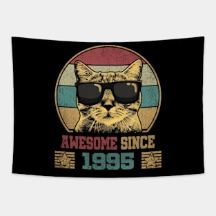 Awesome Since 1995 29th Birthday Gift Cat Lover Tapestry