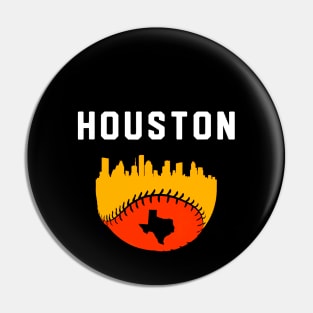 Houston Texas Cityscape Baseball Pin