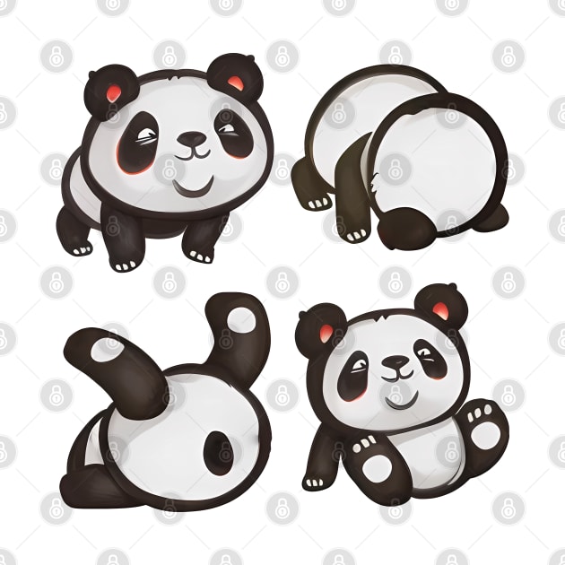 Cute Panda Bear Rolling by CraftingHouse's Design