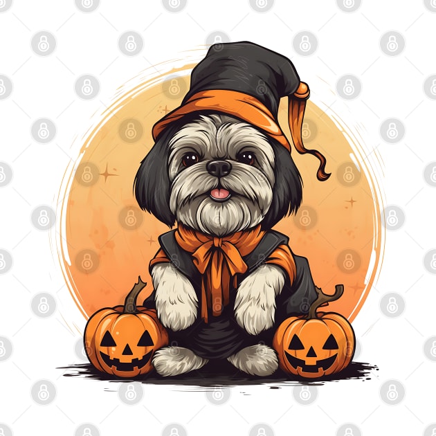 Halloween Shih Tzu Dog #4 by Chromatic Fusion Studio