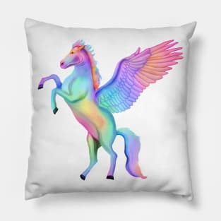 Magical Rainbow Winged Pegasus Horse Pillow