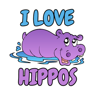 Hippo lover I love hippos purple hippo T-Shirt