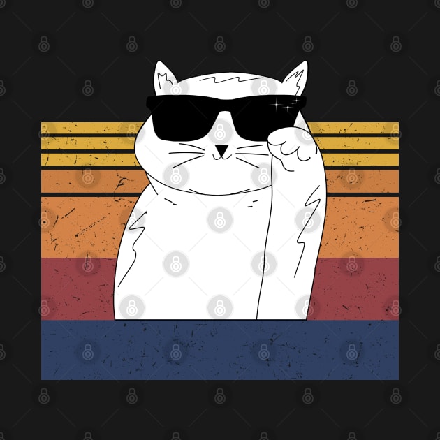 Cool Cat Retro Wearing Black Sunglasses by Matthew Ronald Lajoie