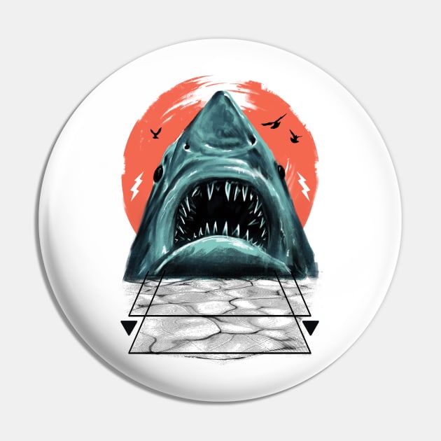 Sharkster Pin by Vincent Trinidad Art