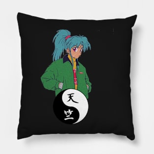 Retro Anime Yin And Yang Pillow