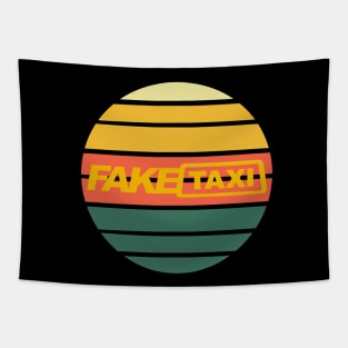 fake taxi retro funny shirt Tapestry