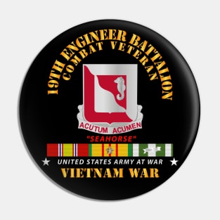 19th Engineer Battalion with Vietnam Service Ribbons Pin