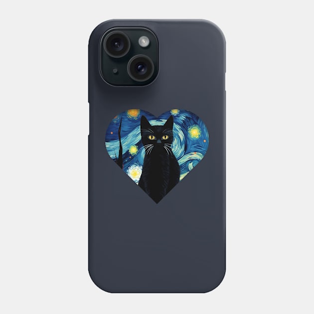 Starry night cat Phone Case by Don’t Care Co