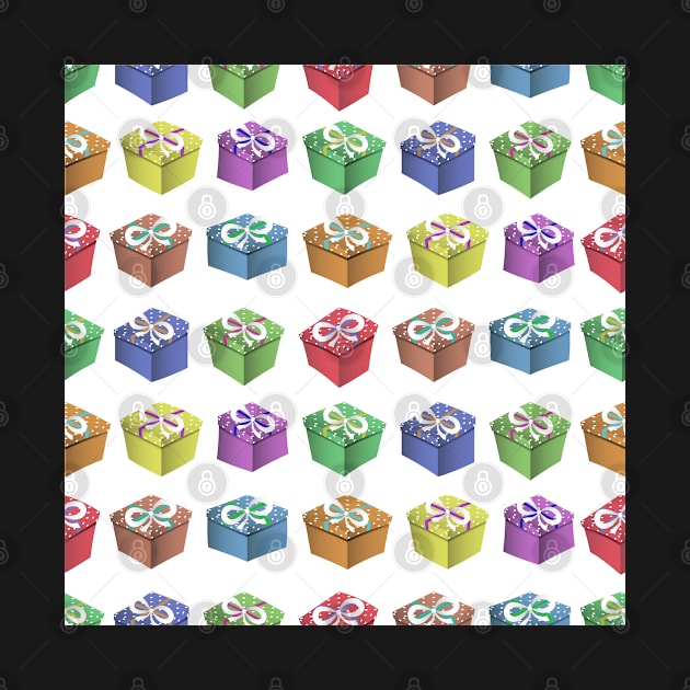 Pattern of colorful holiday boxes by IrinaGuArt