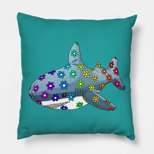 The Rainbow Blue Shark Pillow