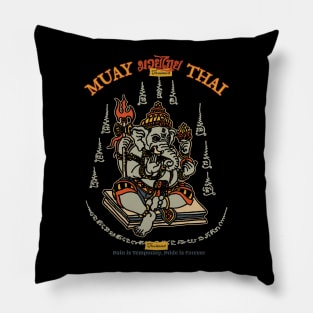 Vintage Muay Thai Elephant Tattoo Pillow