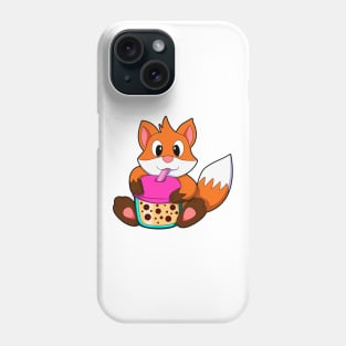 Fox at Drinking a Drink with Drinking straw Phone Case