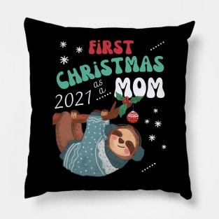 first christmas as a mom cute baby announcement design Pillow