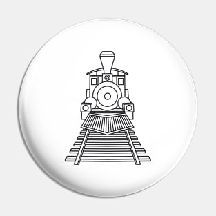 Hand drawn cute black locomotive Pin