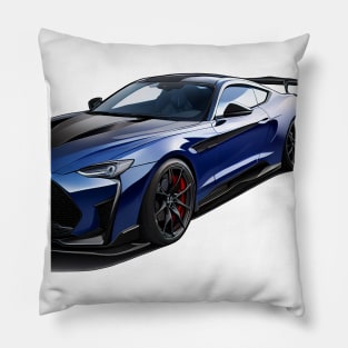 Dark Blue Sports Car Concept Pillow