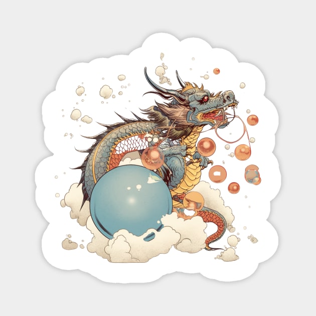 Japanese Dragon: A Classic Artistic Interpretation Magnet by naars90