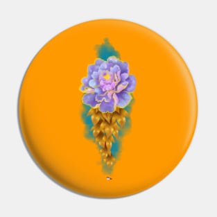 Flower bloom, blue variant Pin