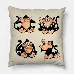 Wise monkeys Pillow