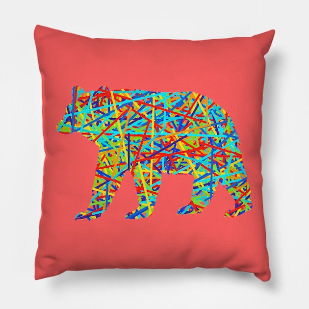 A bear as colorful as you are Pillow by VeryBear