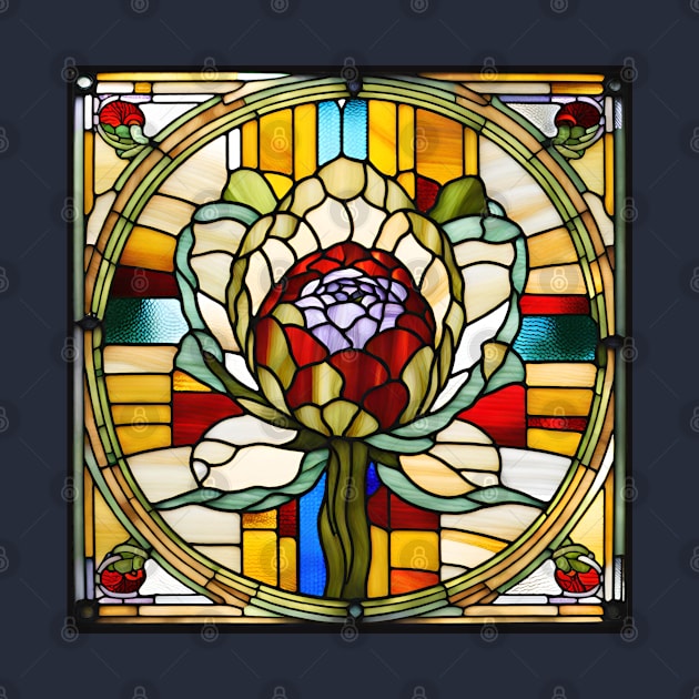 Artichoke Stained Glass by Xie