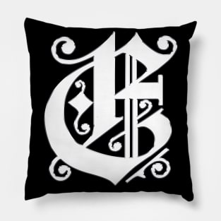 Silver Letter E Pillow