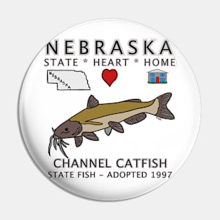 Nebraska - Channel Catfish - State, Heart, Home - state symbols Pin