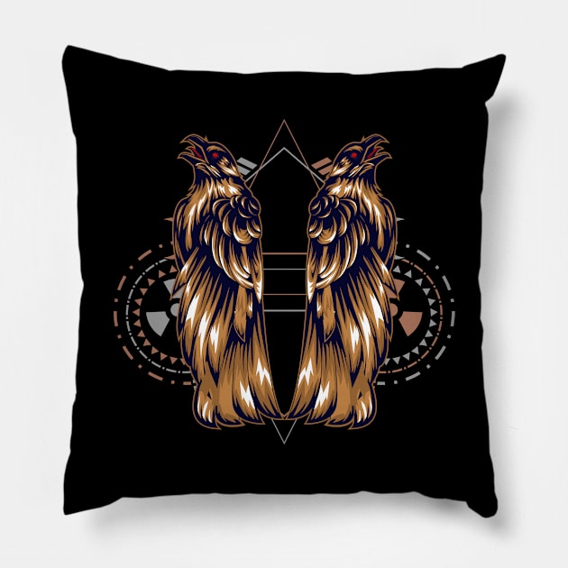 crow wing miror Pillow by SHINIGAMII